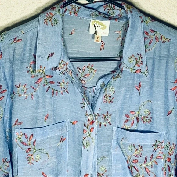 Anthropologie Fig and Flower button down top - Picture 5 of 9